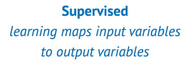 Supervised learning maps input variables to output variables 