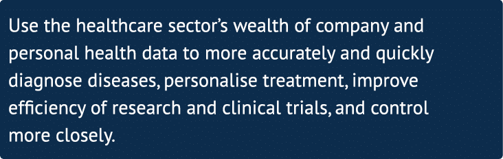 Use the healthcare sector s wealth of company and personal health data to more accurately and quickly diagnose diseas   